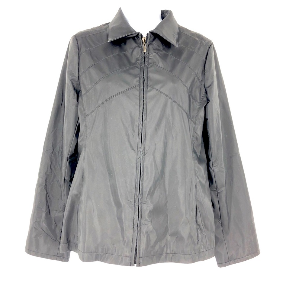VTG Vintage Weather Tamer Black Weather Jacket Rain Zipper Snow Small